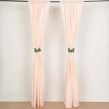 2 Pack Blush Polyester Event Curtain Drapes, 10ftx8ft Backdrop Event Panels With Rod Pockets 130 GSM