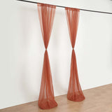 2 Pack Terracotta (Rust) Durable Flame Resistant Sheer Curtain