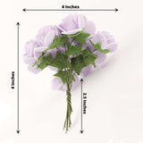 48 Roses | 1inch Lavender Lilac Real Touch Artificial DIY Foam Rose Flowers