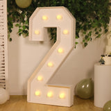 4ft White Large Marquee Light Up Number 2 Mosaic Balloon Frame Pre-Cut Foam Board 10 Warm White