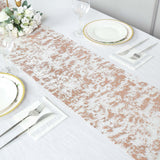 108inch Metallic Blush / Rose Gold Foil Thin Mesh Polyester Table Runner - 25GSM