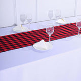 Buffalo Plaid Table Runner | Black / Red | Gingham Polyester Checkered Table Runner