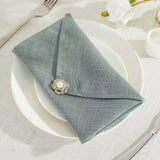 5 Pack | Dusty Blue Slubby Textured Cloth Dinner Napkins, Wrinkle Resistant Linen | 20x20Inch