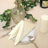 5 Pack | Ivory Premium Sheen Finish Velvet Cloth Dinner Napkins