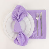 5 Pack Lavender Lilac Premium Scuba Cloth Napkins, Wrinkle-Free Reusable Dinner Napkins