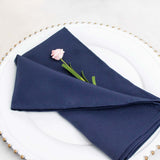 5 Pack | Navy Blue 200 GSM Premium Polyester Dinner Napkins