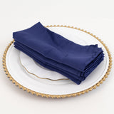 5 Pack Navy Blue Lamour Satin Napkins - 20x20inch