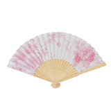 5-Pack Paper Folding Fans Party Favors in White & Pink French Toile Pattern, Handheld Fans#whtbkgd