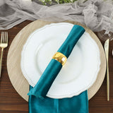 5 Pack | Peacock Teal Premium Sheen Finish Velvet Cloth Dinner Napkins