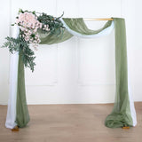 18ft Dusty Sage Green Sheer Organza Wedding Arch Drapery Fabric