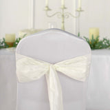 5 Pack | 6inchesx106inches Accordion Crinkle Taffeta Chair Sashes - Ivory