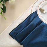 5 Pack | Navy Blue Premium Sheen Finish Velvet Cloth Dinner Napkins