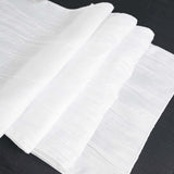  Accordion Crinkle Taffeta Table Runner - White#whtbkgd