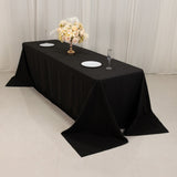 Black Cotton Blend Rectangular Tablecloth Seamless 90x156inch for 8 Foot Table