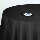 120" Black Polyester Round Tablecloth