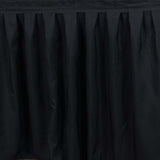 21ft Black Pleated Polyester Table Skirt, Banquet Folding Table Skirt#whtbkgd