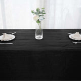 90x156Inch Black Accordion Crinkle Taffeta Rectangular Tablecloth