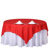 70"x70" Red Square Polyester Table Overlay