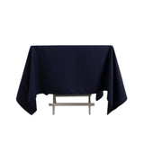 70"x70" Navy Blue Cotton Blend Square Tablecloth