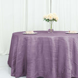 120inch Violet Amethyst Accordion Crinkle Taffeta Round Tablecloth