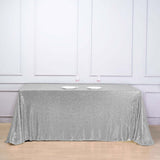 90x156" Silver Premium Sequin Rectangle Tablecloth