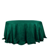 132inch Hunter Emerald Green Accordion Crinkle Taffeta Seamless Round Tablecloth