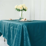 60"x102" Teal Accordion Crinkle Taffeta Rectangle Tablecloth