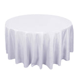 120inch White 190 GSM Seamless Premium Polyester Round Tablecloth