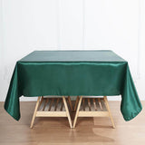 72" x 72" Hunter Emerald Green Satin Square Tablecloth Overlay