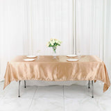 60"x102" Nude Smooth Satin Rectangular Tablecloth