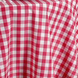 54"x54" White Red Buffalo Plaid Square Tablecloth, Checkered Gingham Polyester Tablecloth