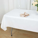 54"x96" White Premium Polyester Rectangle Tablecloth - 220GSM