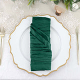 5 Pack | Hunter Emerald Green Accordion Crinkle Taffeta Dinner Napkins | 20x20Inch