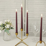 12 Pack | Burgundy 10inch Premium Wax Taper Candles, Unscented Candles