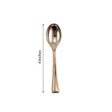 24 Pack | Gold 4inch Heavy Duty Plastic Mini Dessert Spoons, Disposable Silverware