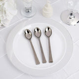 36 Pack - 4inch Silver Mini Heavy Duty Plastic Spoons, Tea, Dessert & Coffee Spoons