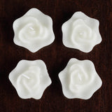 4 Pack | 2.5inches White Rose Flower Floating Candles Wedding Vase Fillers