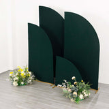 Set of 4 | Matte Hunter Emerald Green Spandex Half Moon Chiara Backdrop Stand Covers