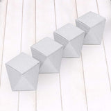 25 Pack | 3x4inch DIY Silver Glittered Geometric Wedding Favor Gift Box