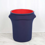 41-50 Gallons Navy Blue Stretch Spandex Round Trash Bin Container Cover