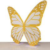 6.5ft White Gold Giant Butterfly Backdrop Party Prop with Wood Backing