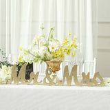 Gold Glittered Wooden Mr & Mrs Wedding Table Display Signs