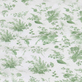 Dusty Sage Green Polyester Square Tablecloth in French Toile Pattern