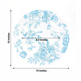 6 Pack Round Floral Acrylic Charger Plates in French Toile Pattern