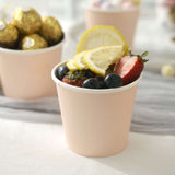 Blush 10oz Eco-Friendly Paper Dessert Cups, Disposable Ice Cream Yogurt Bowls - 300 GSM