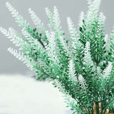 4 Bushes | 14" Green/White Artificial Lavender Flower Plant Stems Greenery