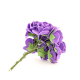 48 Roses | 1Inch Purple Real Touch Artificial DIY Foam Rose Flowers With Stem, Craft Rose Buds
