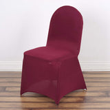 Burgundy Spandex Stretch Fitted Banquet Slip On Chair Cover - 160 GSM