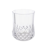 6 Pack Clear Crystal Cut Plastic Stemless Wine Glasses 8oz, Shatterproof#whtbkgd