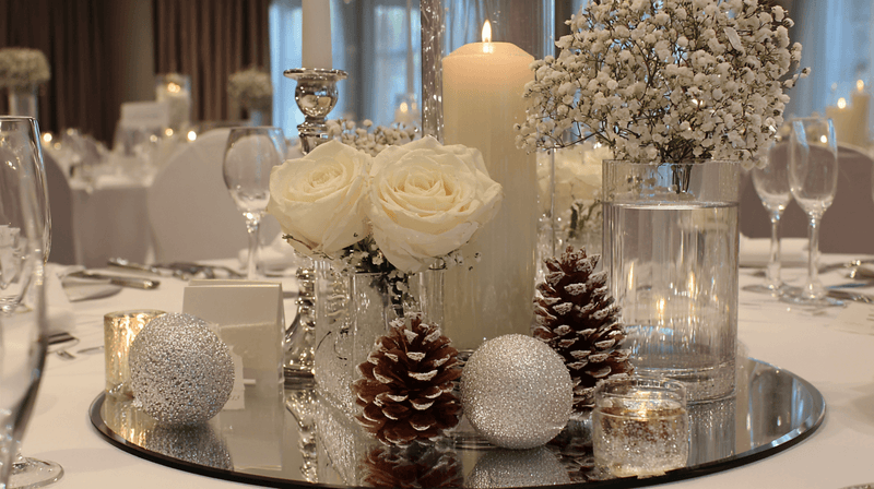 Frosted White Accent Centerpiece